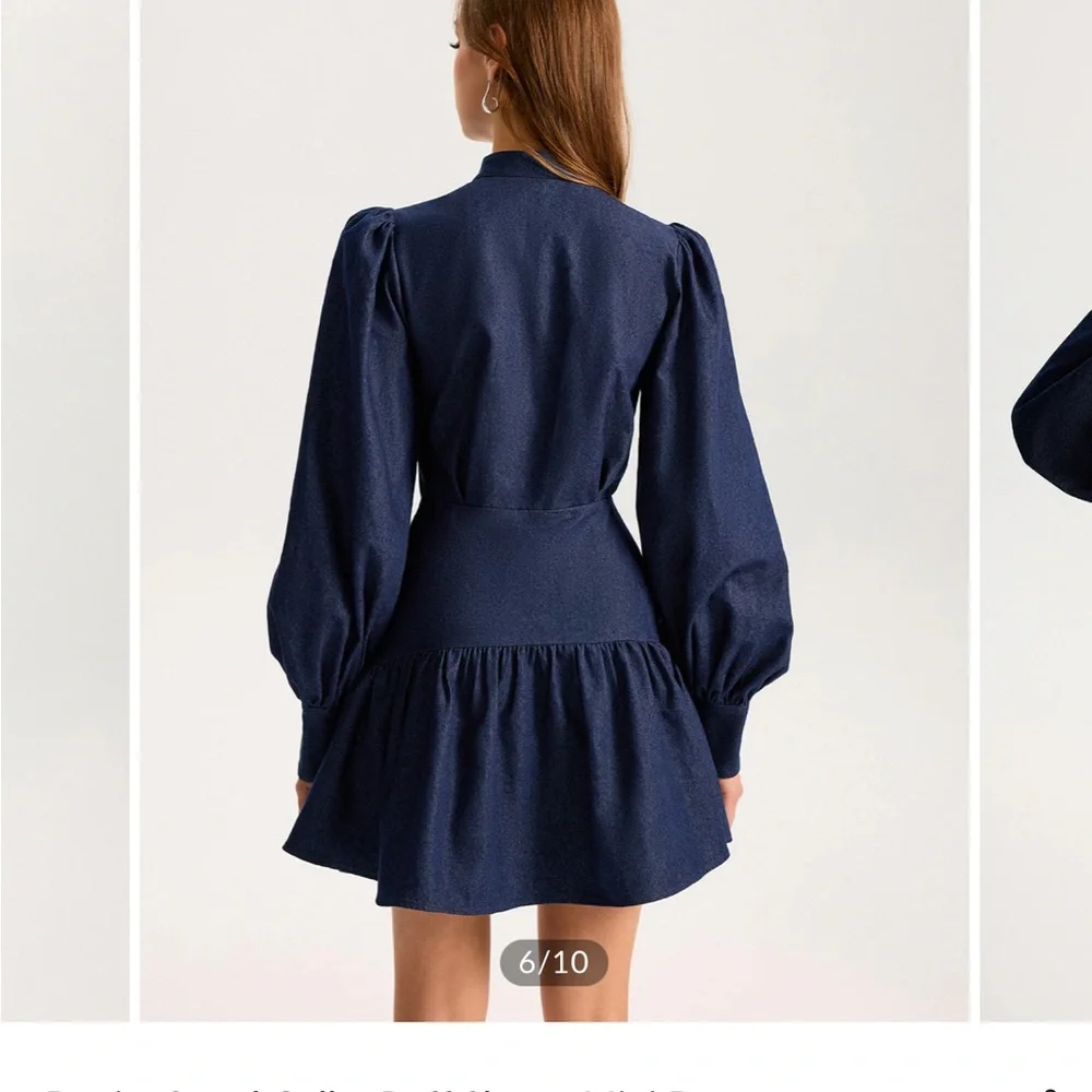 Commense Dark Blue Long Sleeve Dress - Picture 2 of 2